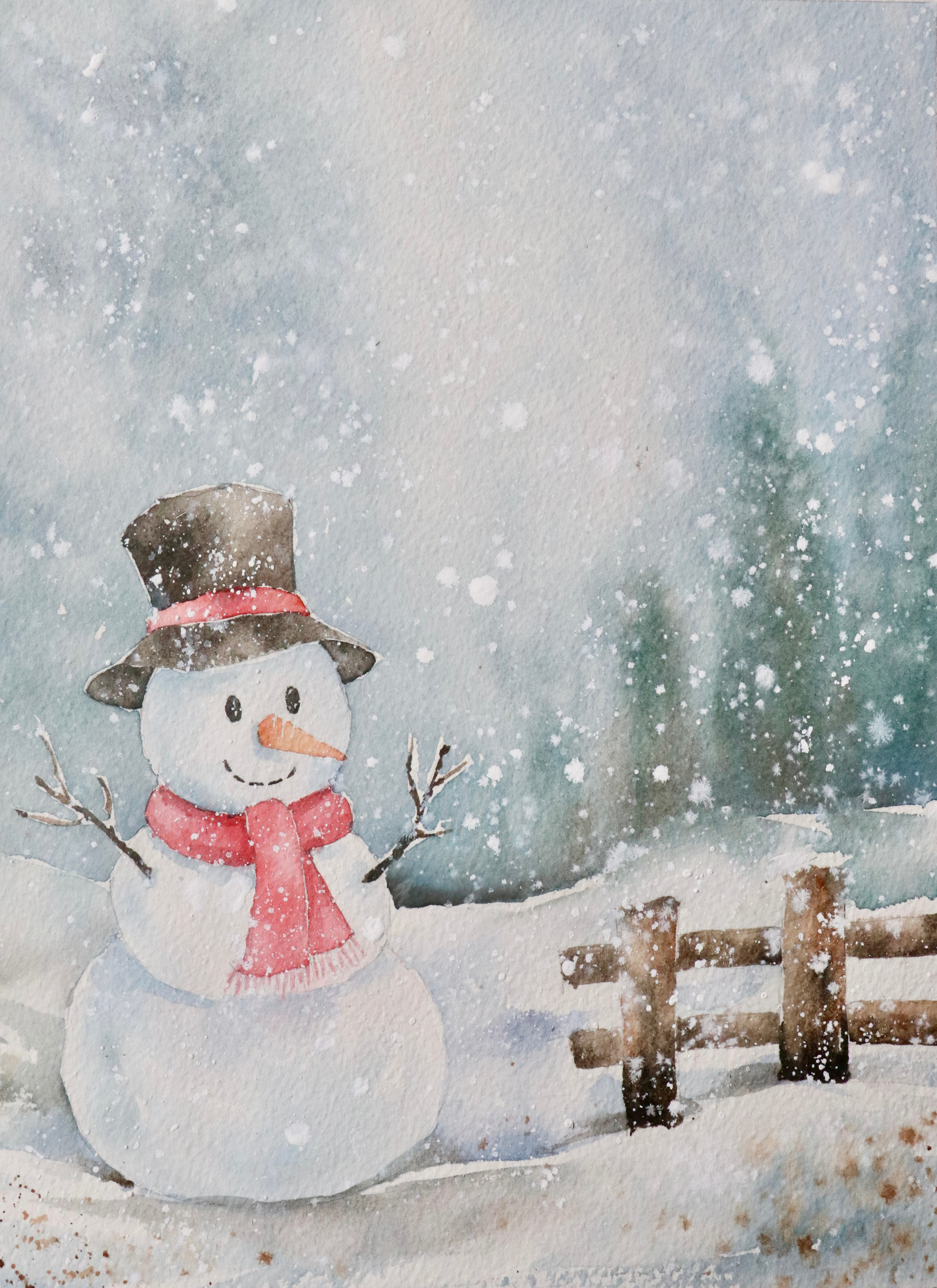 Christmas watercolor background