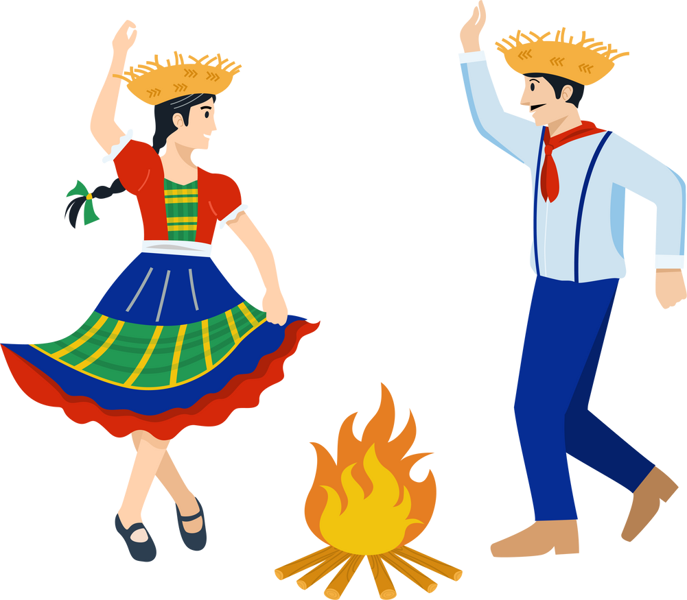 Festa Junina, Illustration of man and woman dancing